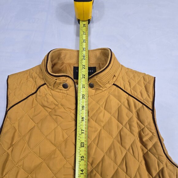 LOVE TREE Women's Quilted Puffer Vest Full Zip Size Medium Yellow / Gold Vest - Picture 8 of 12